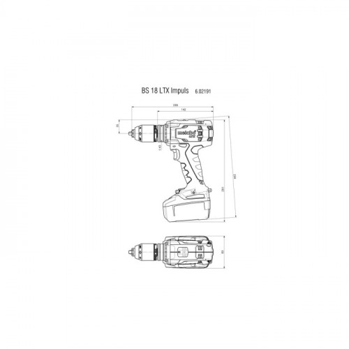 Дриль-шуруповерт Metabo BS 18 LTX Impuls (18 В, без АКБ, 110 Н*м) (602191890)