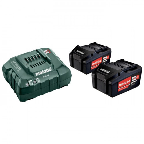 Комплект акумуляторів Metabo (Li-Power 18 В, 4 А*год, 2 шт.) + зарядний пристрій ASC 55 (685050000)