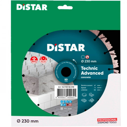 Круг алмазний відрізний Distar Technic Advanced 1A1RSS/C3 (232x22.23 мм, сегментний) (14315086018)