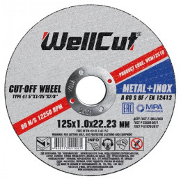 Круг відрізний по металу WELL CUT (125х1х22.23 мм) (WCM12510)