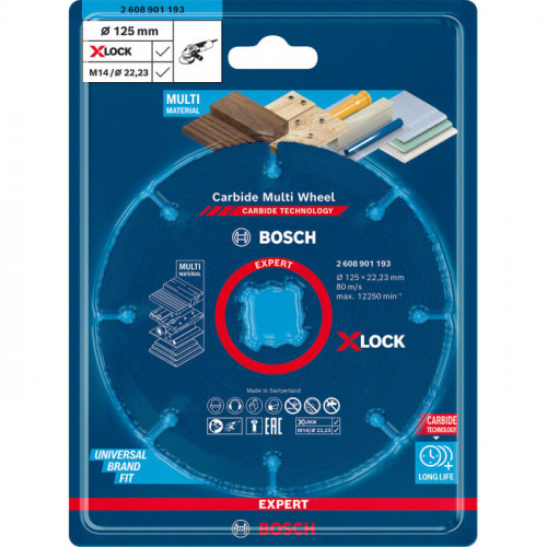 Круг відрізний Bosch Carbide Multi Wheel X-LOCK (125х1х22.23 мм) (2608901193)