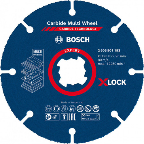 Круг відрізний Bosch Carbide Multi Wheel X-LOCK (125х1х22.23 мм) (2608901193)