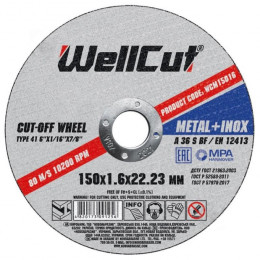 Круг відрізний по металу WellCut (150х1.6, 22.23 мм) (WCM15016)