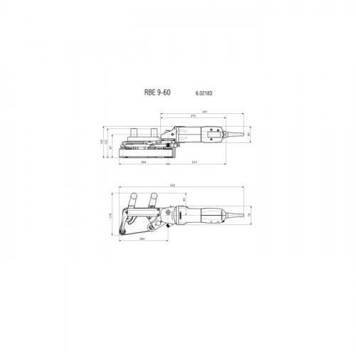 Стрічкова шліфувальна машина Metabo RBE 9-60 Set (0.9 кВт, 60 мм) (602183510)