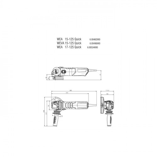 Кутова шліфмашина Metabo WEVA 15-125 Quick (1550 Вт, 125 мм) (600496000)