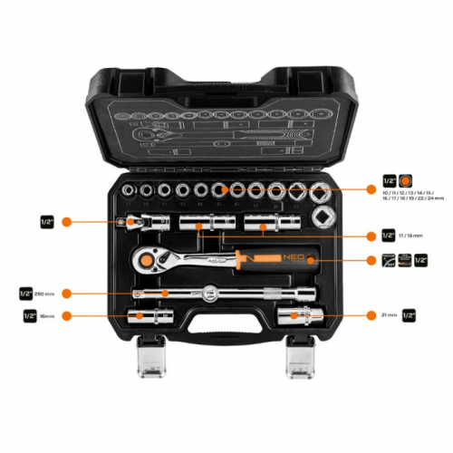 Набір змінних головок NEO Tools (1/2, 20 шт.) (10-032)