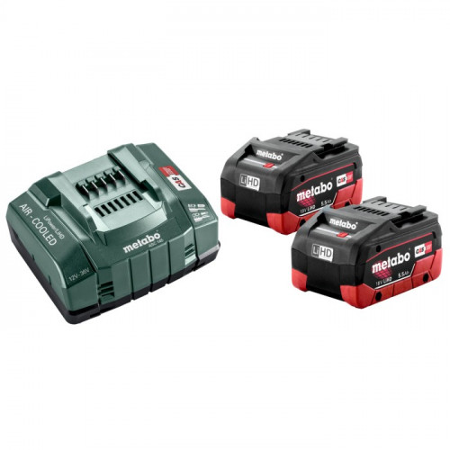 Набір акумуляторів + зарядка Metabo 685122000 (18 В, 2х5.5 А*год, ASC 145)