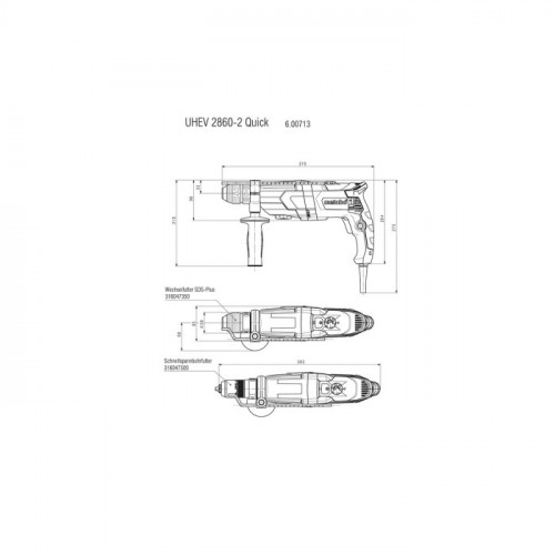 Перфоратор Metabo UHEV 2860-2 QUICK (1.1 кВт, 3.4 Дж) (600713500)