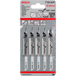 Пилки для лобзика Bosch T 101 AIF Clean for Hard Wood HCS (5 шт., 100 мм) (2608634897)