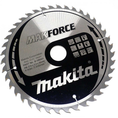 Пильний диск Makita MAKForce B-08501 (210x30 мм, 40 зубів)