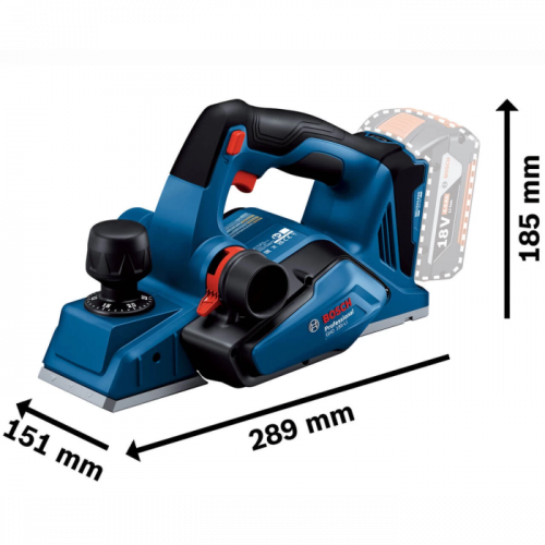 Рубанок акумуляторний Bosch GHO 185-LI (18 В, без АКБ, 82 мм) (06015B5021)
