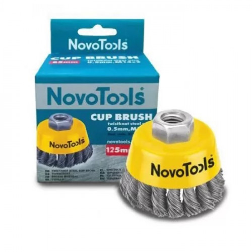 Щітка чашкова NovoTools (125 мм, плетений дріт) (NTWB12514ST)