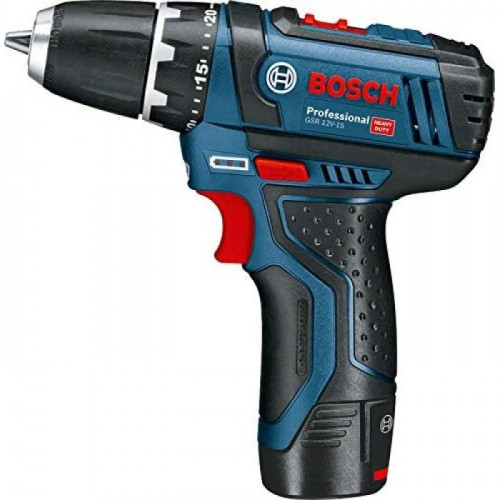 Шуруповерт акумуляторний + набір біт Bosch Professional GSR 12V-15 (12 В, 2х2 А*год, 30 Н*м) (060186810G)