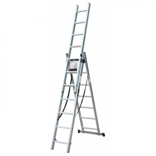 Драбина алюмінієва 3-х секційна LADDER STANDARD (3х7 сходинок) (190-9307)