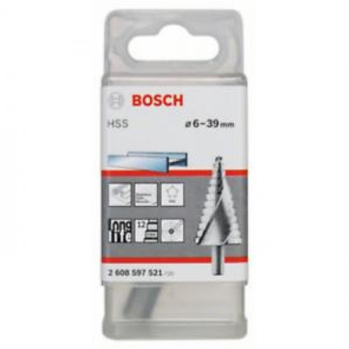 Східчасте свердло Bosch HSS (12 ступ., 6-39 мм, 10 мм) (2608597521)