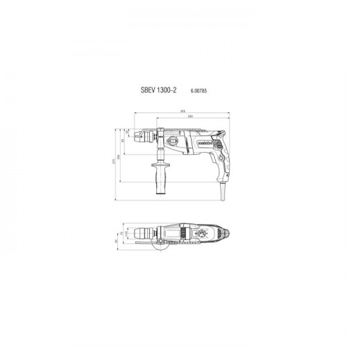 Ударний дриль Metabo SBEV 1300-2 S Futuro Top (1.3 кВт, 3100 об/хв) (600785500)