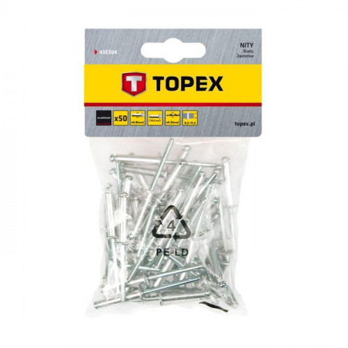 Заклепки Topex (4.8x18 мм, 50 шт.) (43E505)