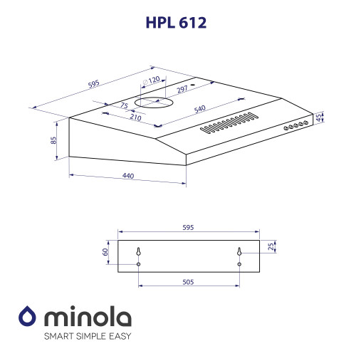 Витяжка плоска Minola HPL 612 IV