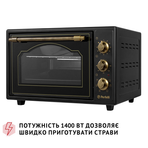 Електрична піч Perfelli LAGGIO 37 BLACK RETRO