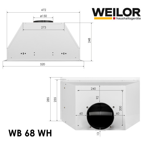 Витяжка повновбудована Weilor WB 68 WH