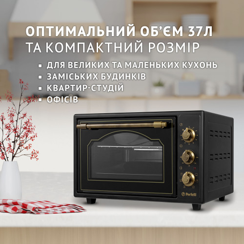 Електрична піч Perfelli LAGGIO 37 BLACK RETRO