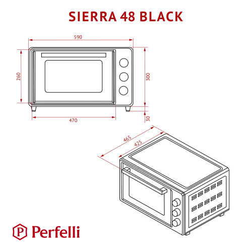 Електрична піч Perfelli SIERRA 48 BLACK