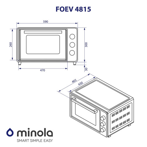 Електрична піч Minola FOEV 4815 BL