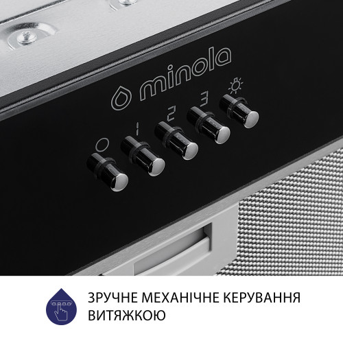 Витяжка повновбудована Minola HBI 5262 BL GLASS 700 LED