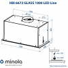 Витяжка повновбудована Minola HBI 6673 BL GLASS 1000 LED Line