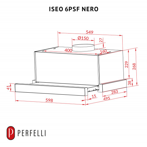 Витяжка телескопічна PERFELLI ISEO 6PSF NERO