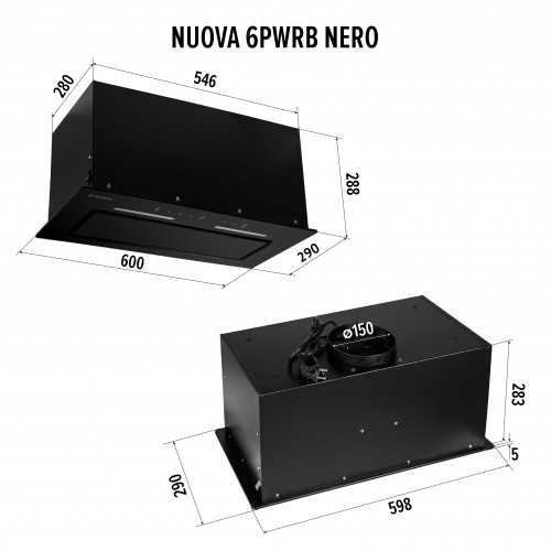 Витяжка повновбудована PERFELLI NUOVA 6PWRB NERO