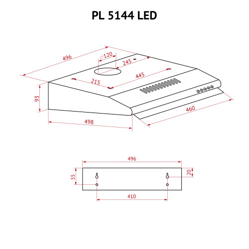 Витяжка плоска Perfelli PL 5144 Dark BR LED