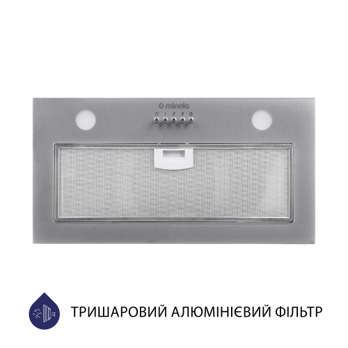 Витяжка повновбудована Minola HBI 5262 GR GLASS 700 LED