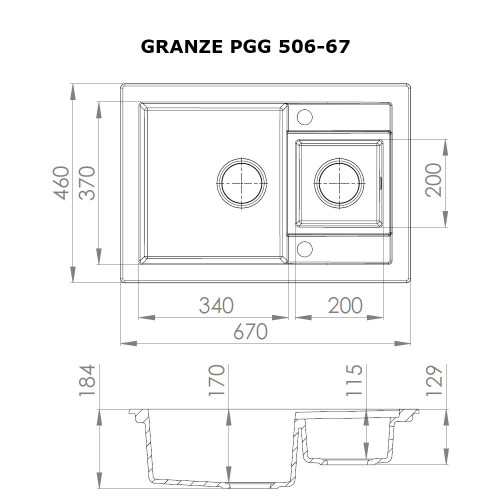 Мийка кухонна гранітна Perfelli GRANZE PGG 506-67 WHITE