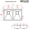 Мийка кухонна нержавіюча сталь WEILOR ALLERHAND WRX TB7745