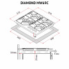 Поверхня газова на металі Perfelli DIAMOND MW69C BIANCO