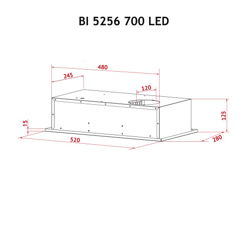 Витяжка повновбудована Perfelli BI 5256 WH 700 LED