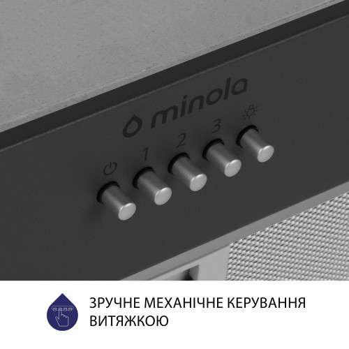 Витяжка повновбудована Minola HBI 5204 GR 700 LED