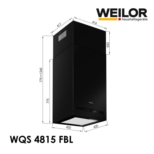 Витяжка острівна Weilor WQS 4815 FBL