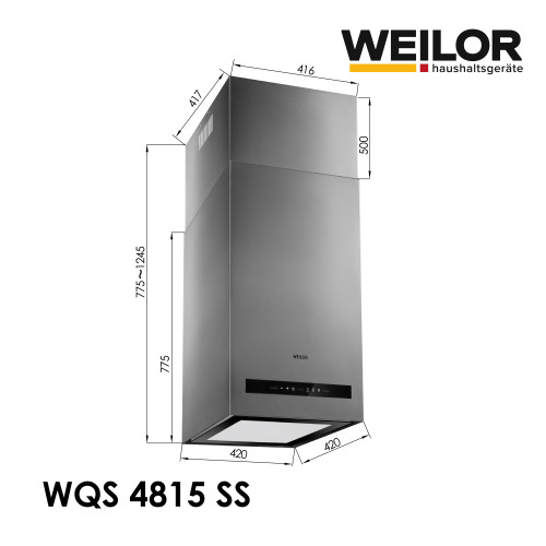 Витяжка острівна Weilor WQS 4815 SS