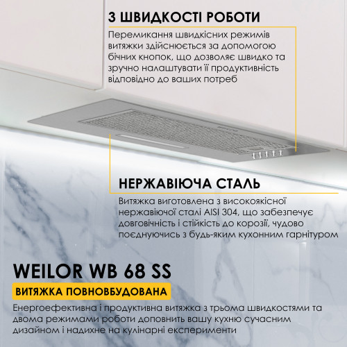 Витяжка повновбудована Weilor WB 68 SS