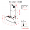 Витяжка декоративна похила Perfelli DNS 6452 D 850 IV LED