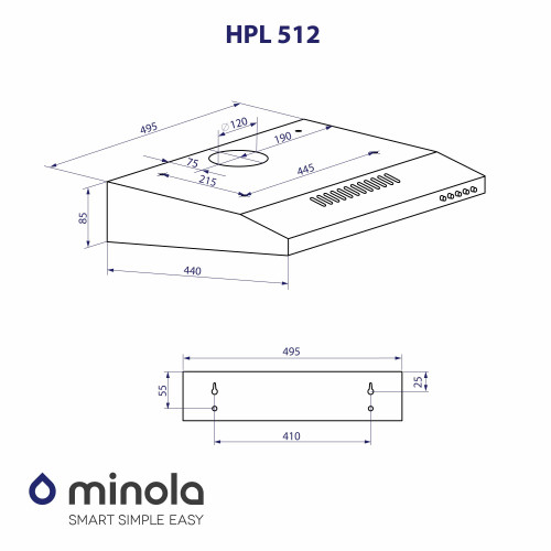 Витяжка плоска Minola HPL 512 IV