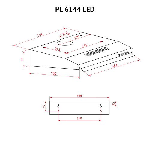 Витяжка плоска Perfelli PL 6144 Dark BR LED