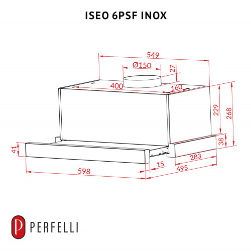 Витяжка телескопічна PERFELLI ISEO 6PSF INOX