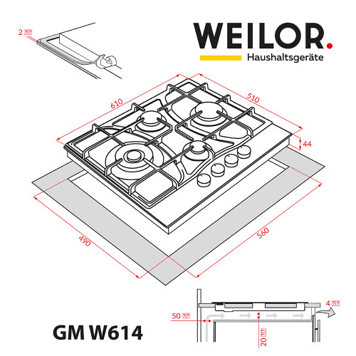 Поверхня газова на металі WEILOR GM W 614 BL