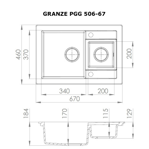 Мийка кухонна гранітна Perfelli GRANZE PGG 506-67 LIGHT BEIGE