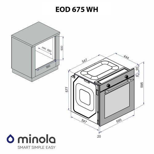 Духова шафа електрична Minola EOD 675 WH