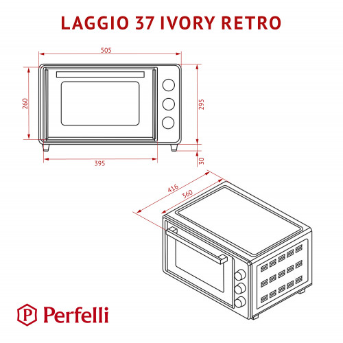 Електрична піч Perfelli LAGGIO 37 IVORY RETRO