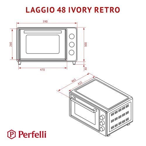 Електрична піч Perfelli LAGGIO 48 IVORY RETRO